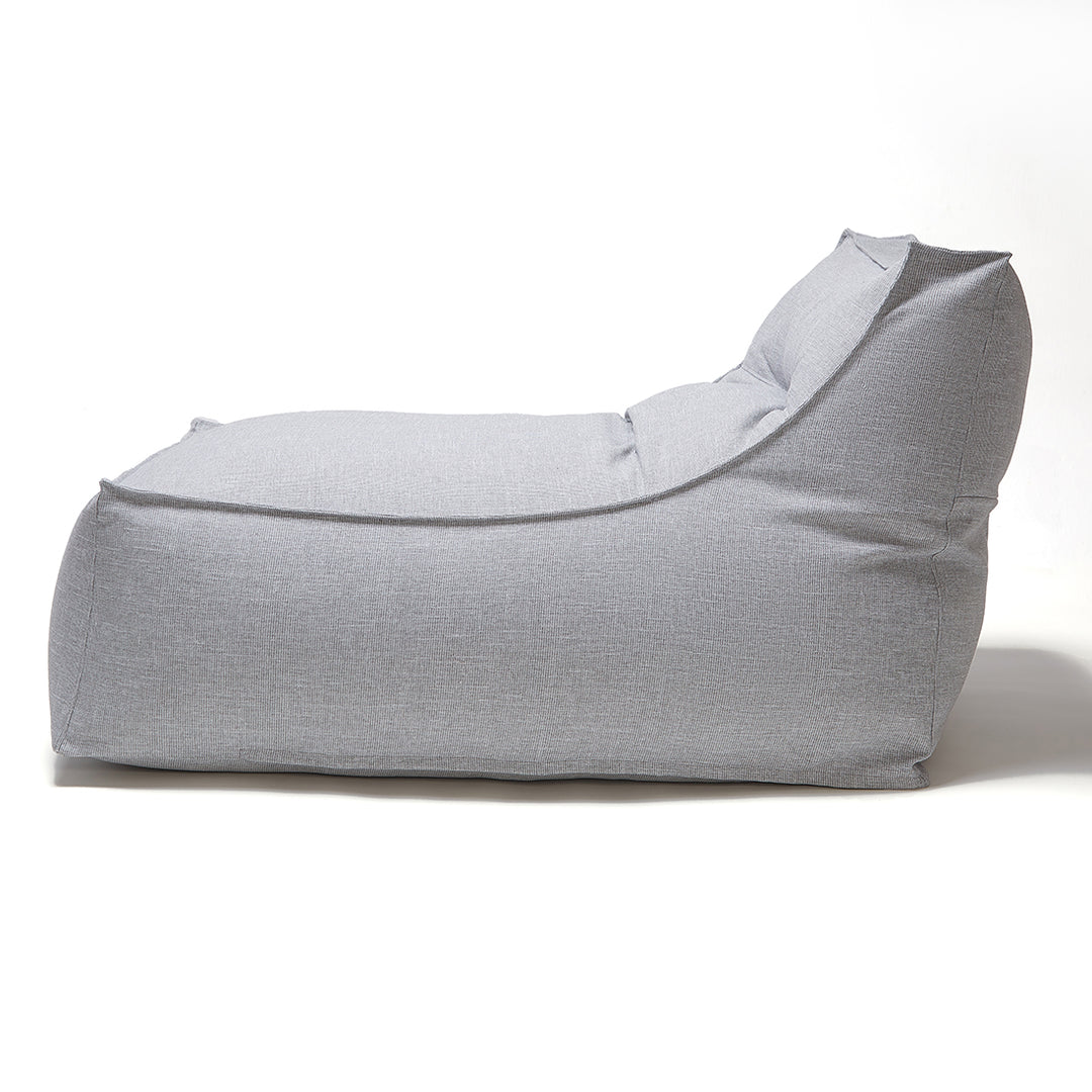 Superior Lounger and Square Pouf Light Grey