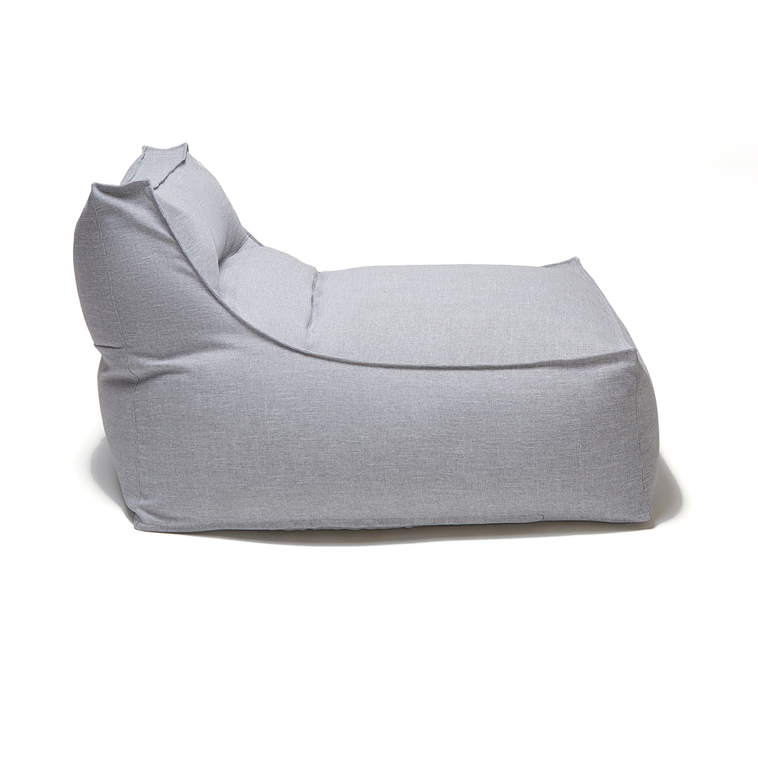 Superior Lounger and Square Pouf Light Grey