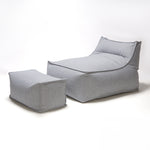 Load image into Gallery viewer, Superior Lounger and Square Pouf Light Grey
