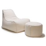 Load image into Gallery viewer, Deluxe Lounger and Round Pouf Beige
