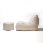 Load image into Gallery viewer, Deluxe Lounger and Round Pouf Beige
