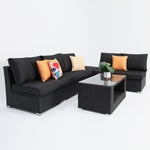 Load image into Gallery viewer, Amani Corner Lounge Setting - Black
