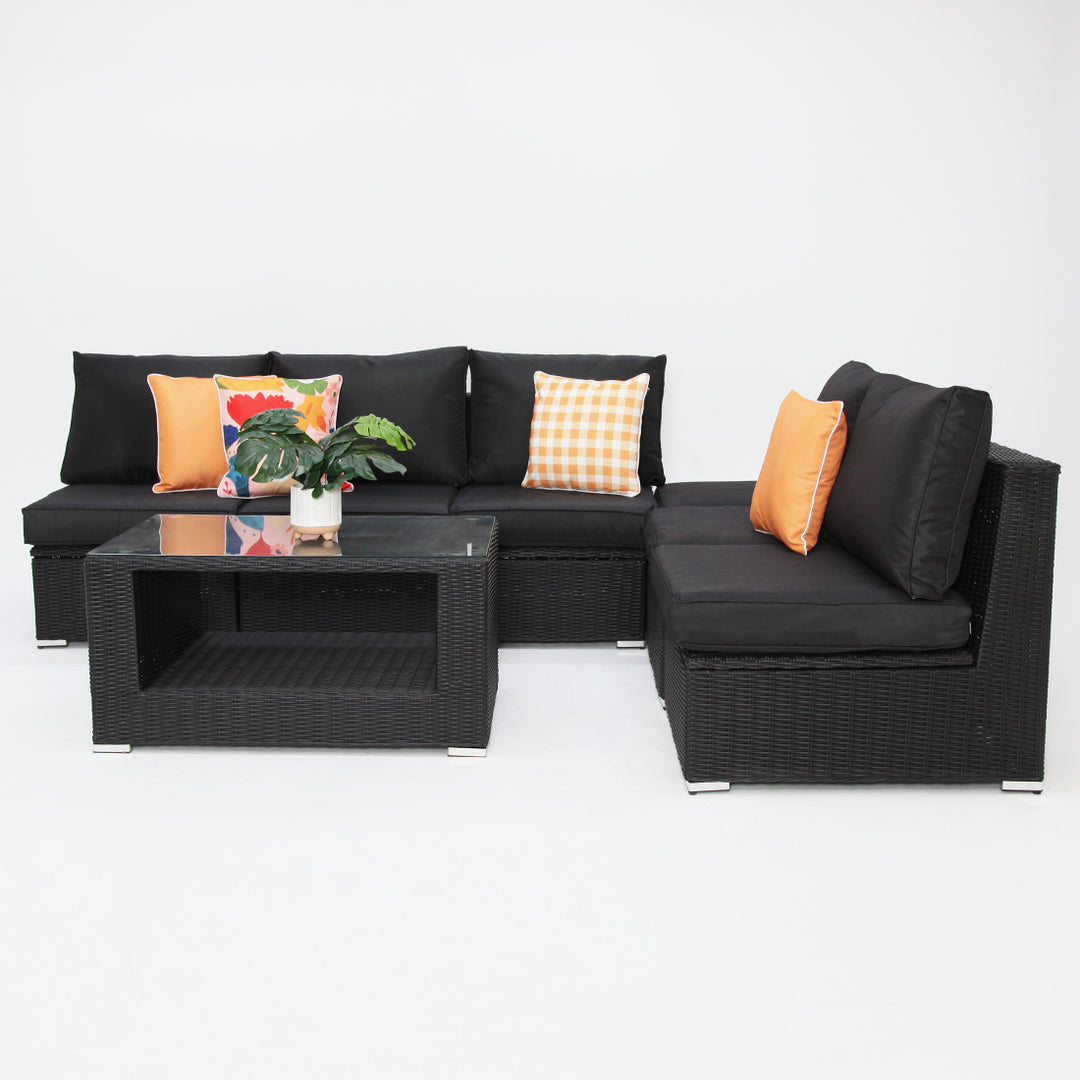 Amani Corner Lounge Setting - Black