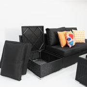 Amani Corner Lounge Setting - Black