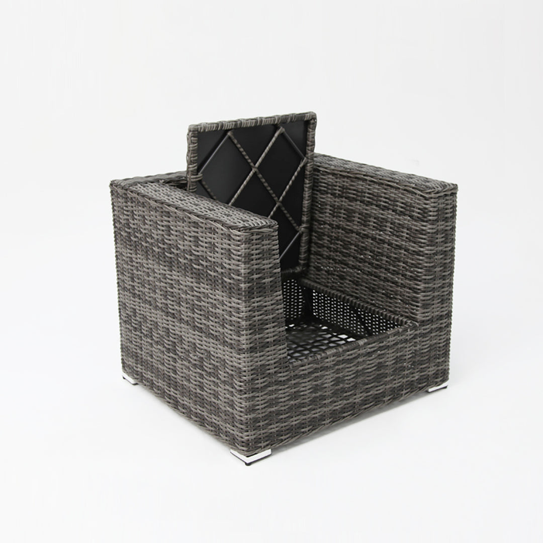 Amani Storage Armchair - Grey Storm