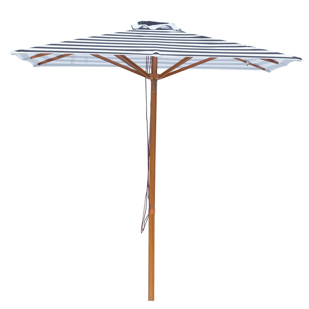 Billy Fresh 2m Timber-Look Aluminium Aruba Umbrella - Black
