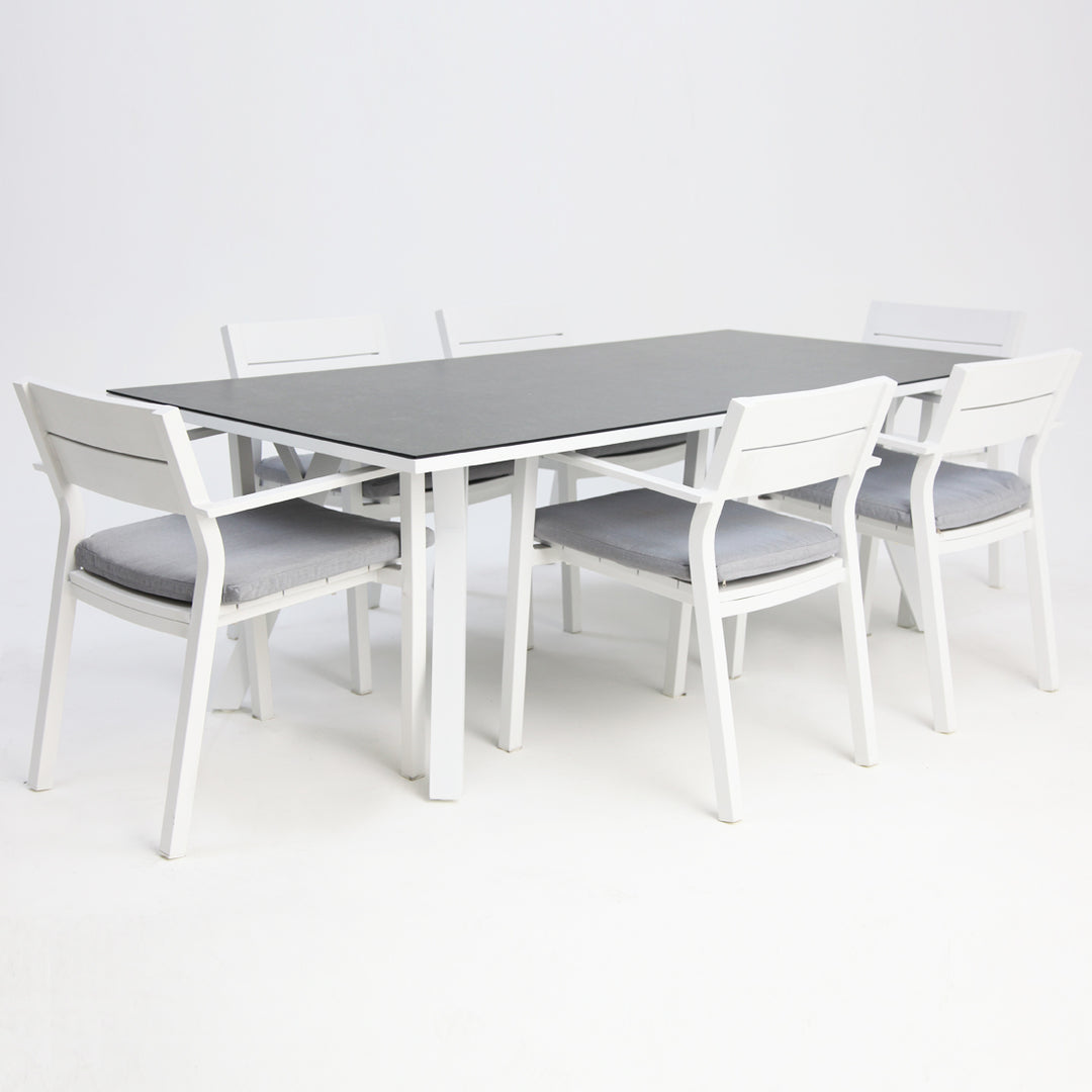 Athena Dallas 7pc Dining Setting - White