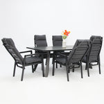 Load image into Gallery viewer, Athens 7pc Reclining Dining Setting - Gunmetal
