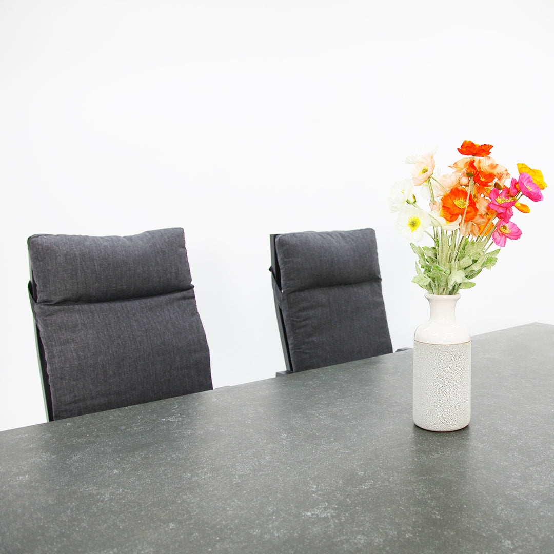 Athens 7pc Reclining Dining Setting - Gunmetal