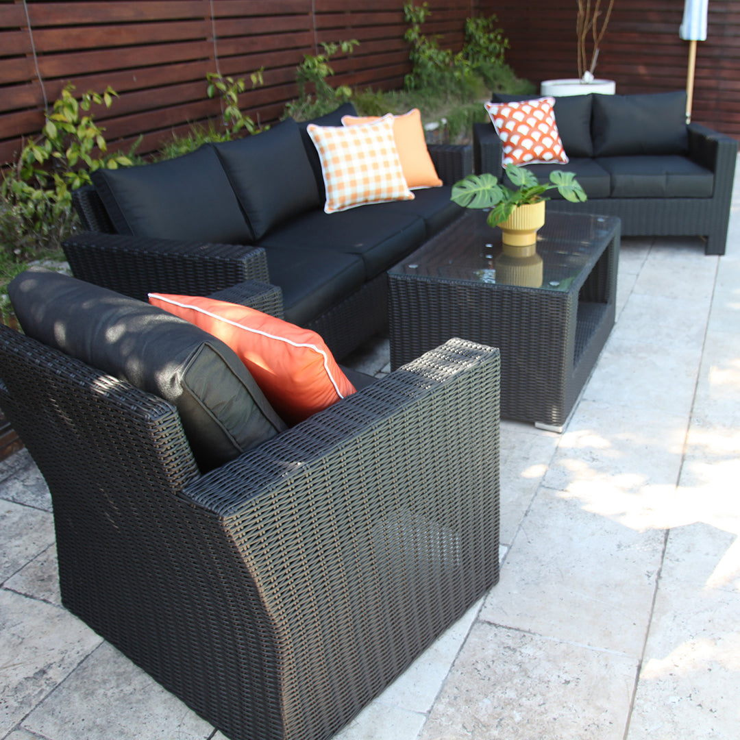 Banksia 321 Lounge Setting - Black Charcoal