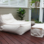 Load image into Gallery viewer, Superior Lounger and Square Pouf Beige
