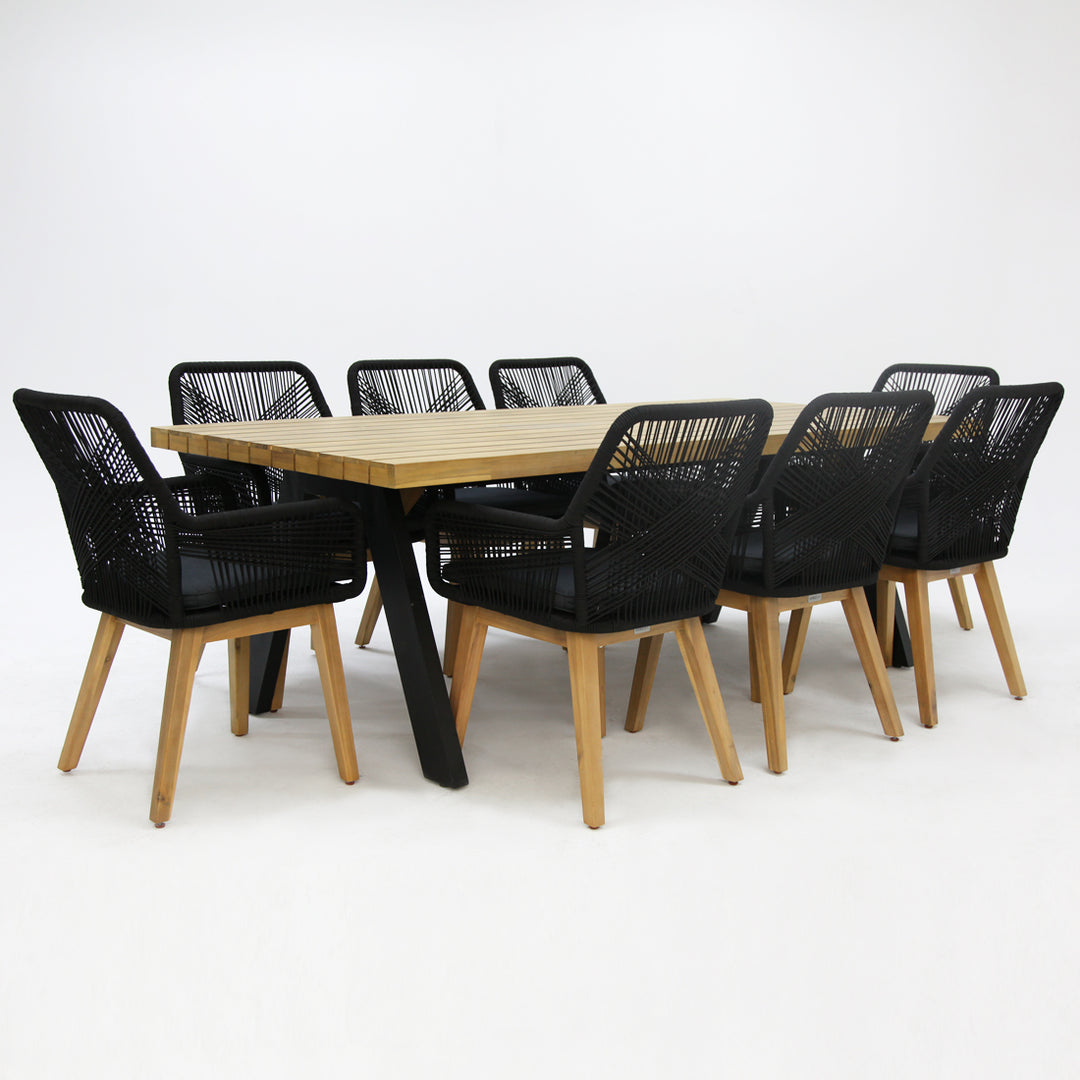 Bosco Albenga 9pc Dining Setting - Black