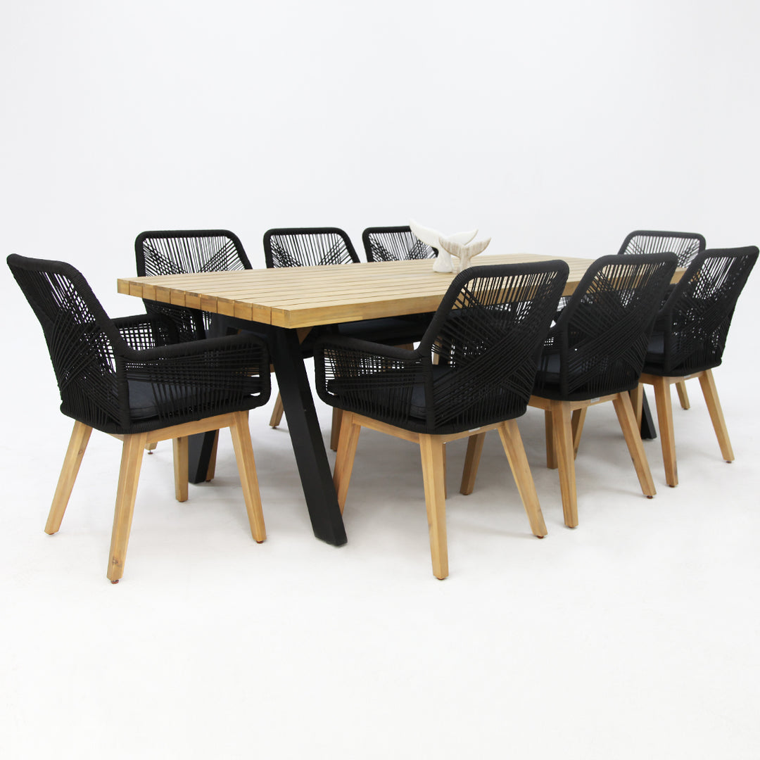Bosco Albenga 9pc Dining Setting - Black