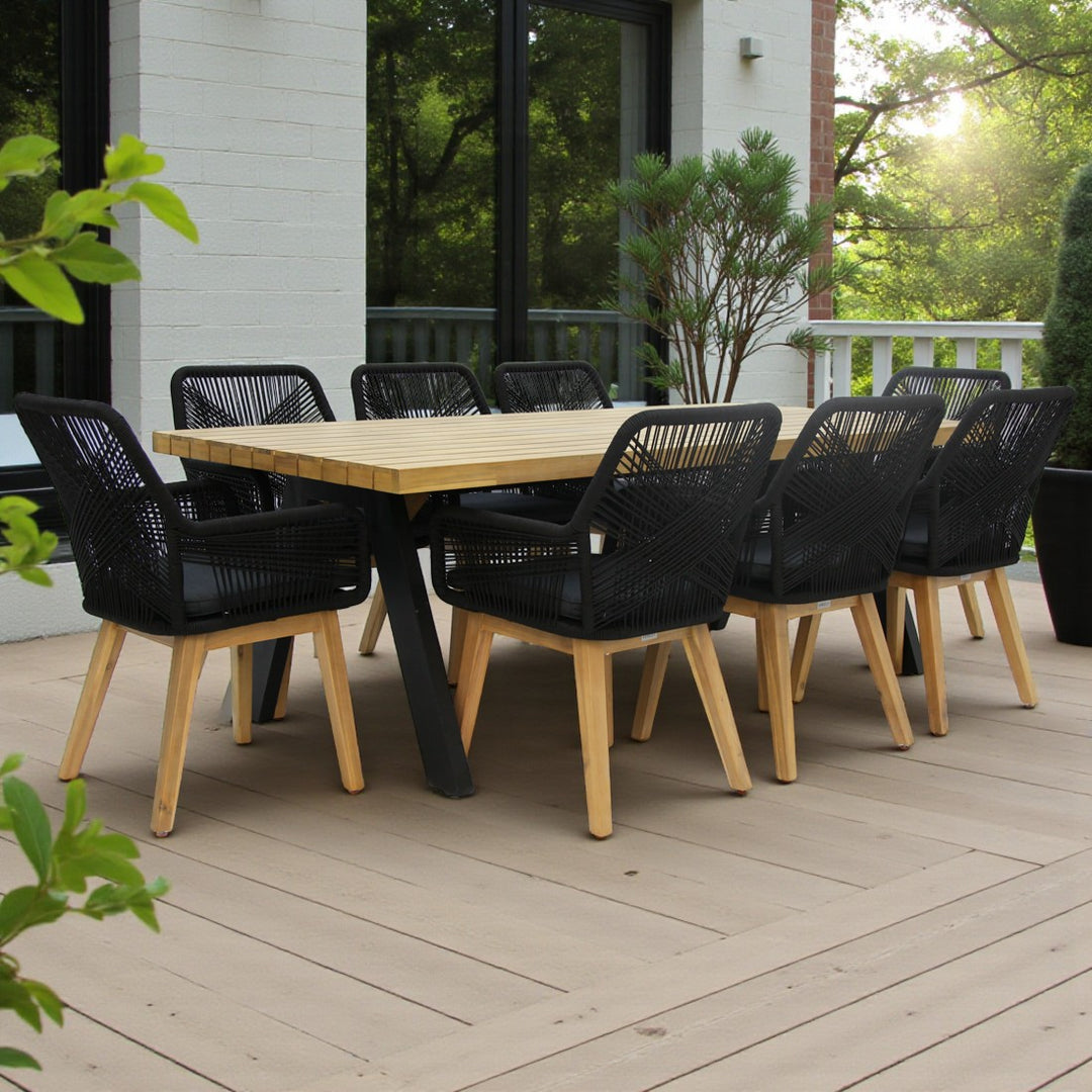Bosco Albenga 9pc Dining Setting - Black
