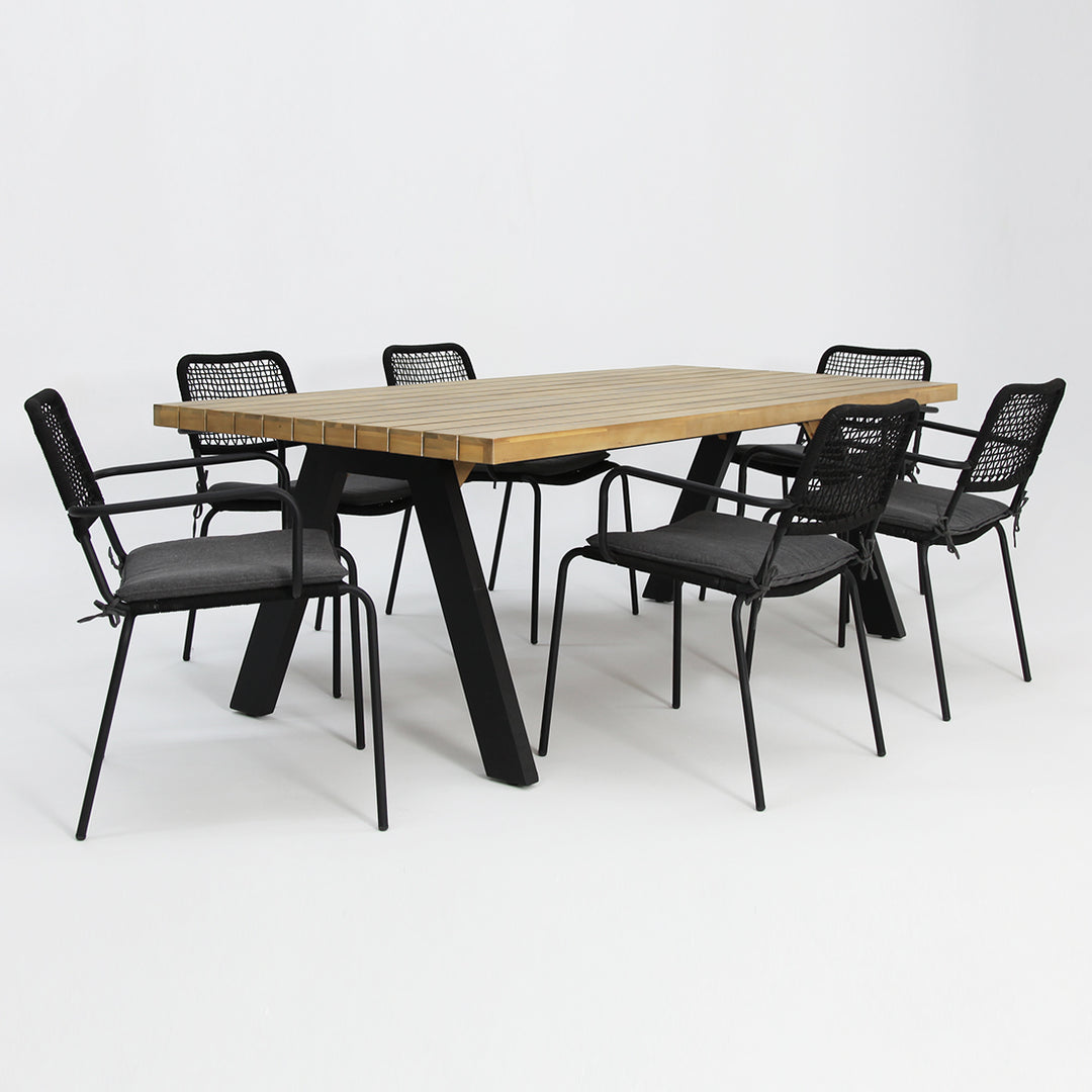 Bosco Bahamas 7pc Dining Setting - Black