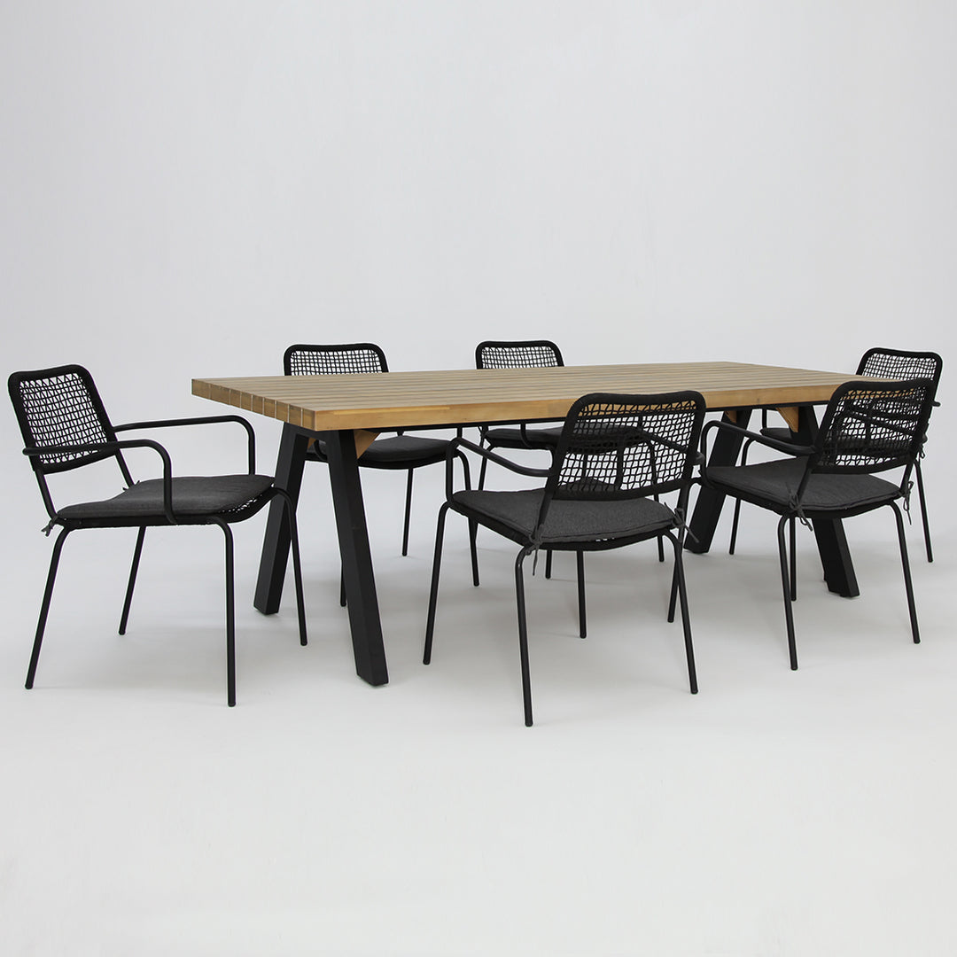 Bosco Bahamas 7pc Dining Setting - Black