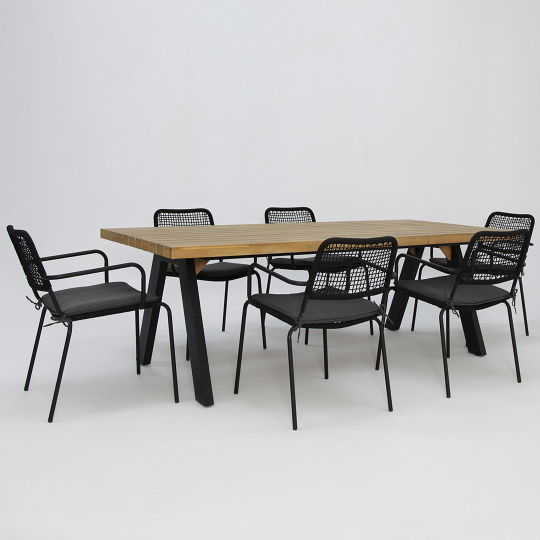 Bosco Bahamas 7pc Dining Setting - Black