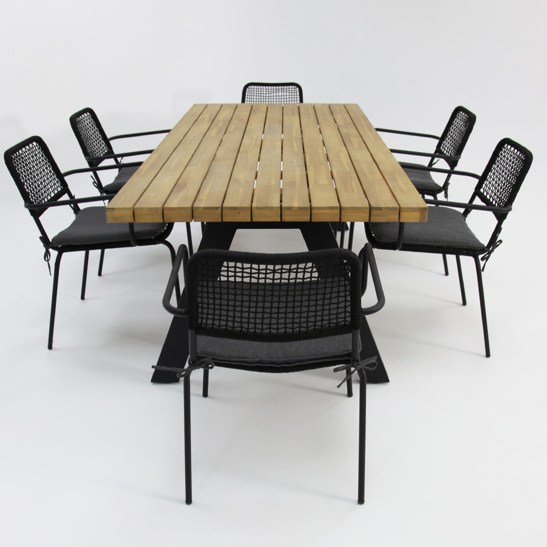 Bosco Bahamas 7pc Dining Setting - Black