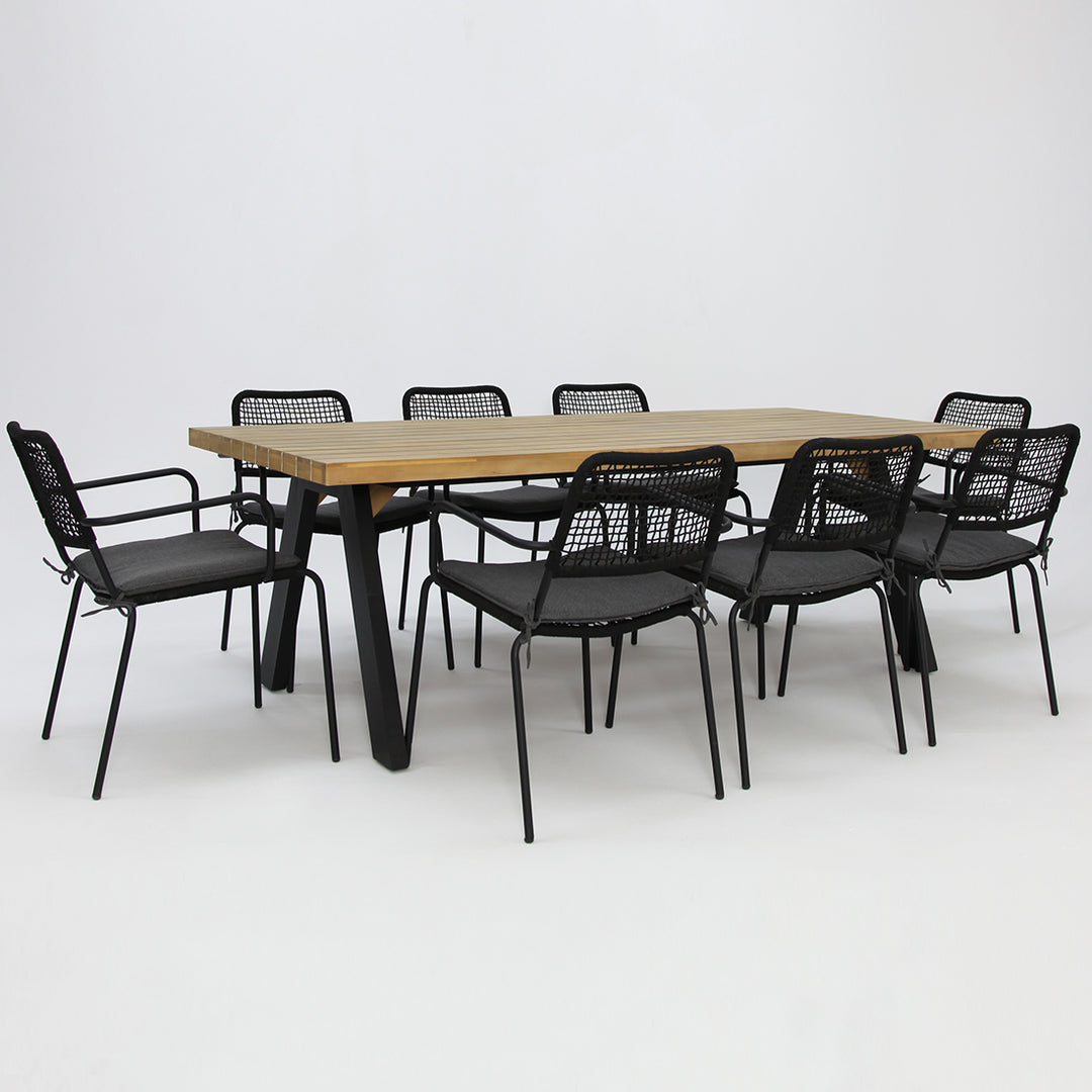 Bosco Bahamas 9pc Dining Setting - Black