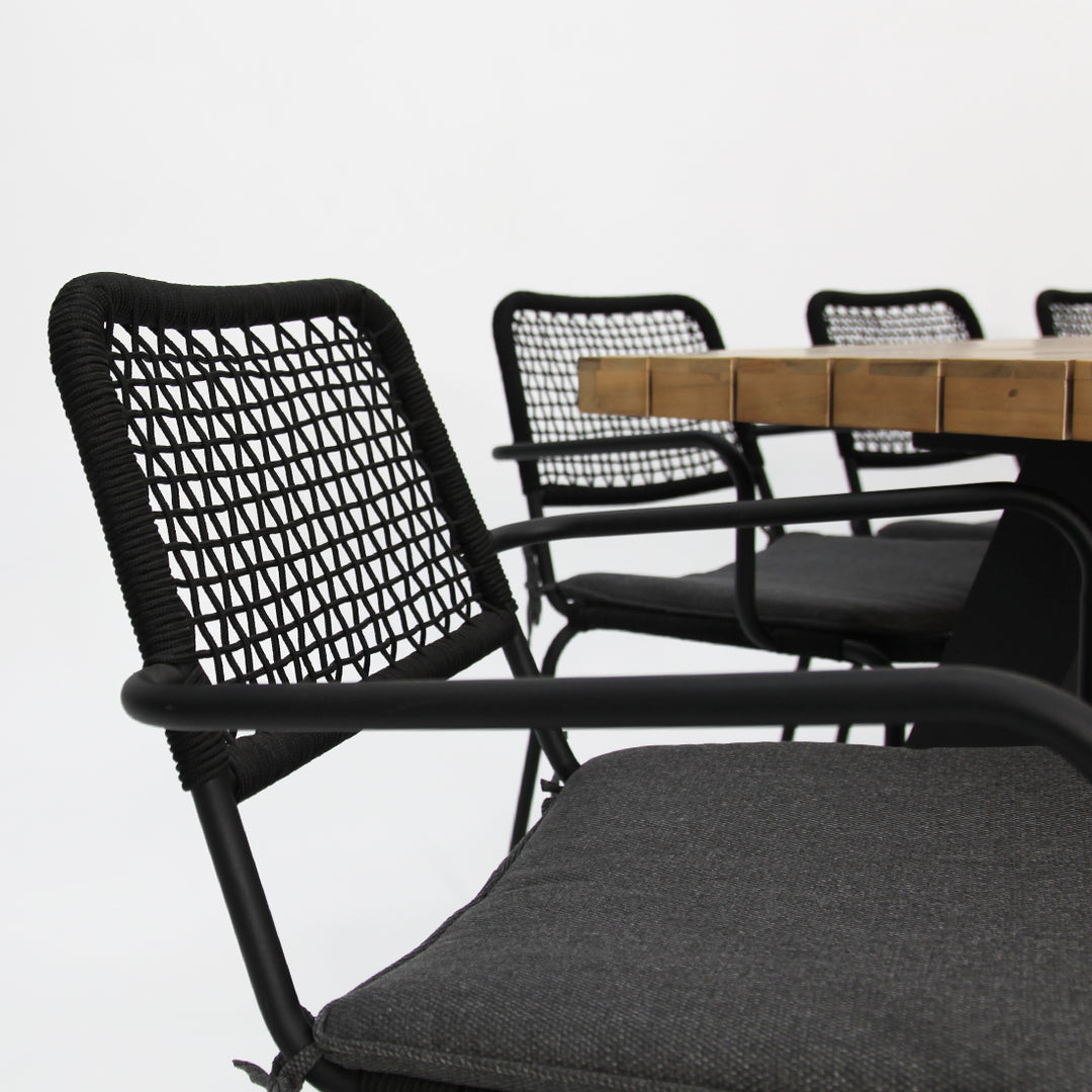 Bosco Bahamas 9pc Dining Setting - Black
