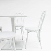 Cannes Bentwood 5pc Cafe Dining Setting - White