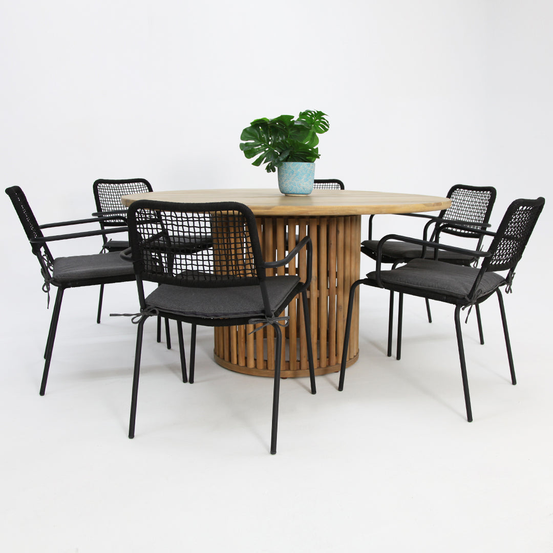 Carella Bahamas 7pc Dining Setting - Black
