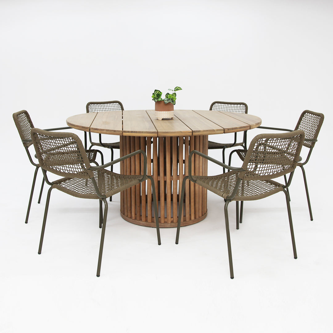Carella Bahamas 7pc Dining Setting - Olive
