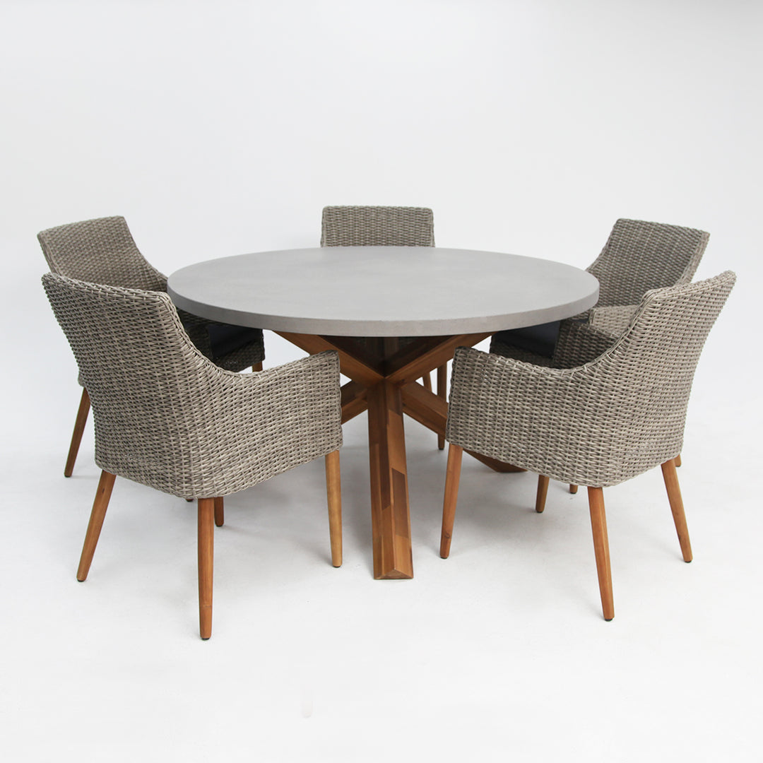 Charlotte Faro 6pc Dining Setting - Kobo Grey