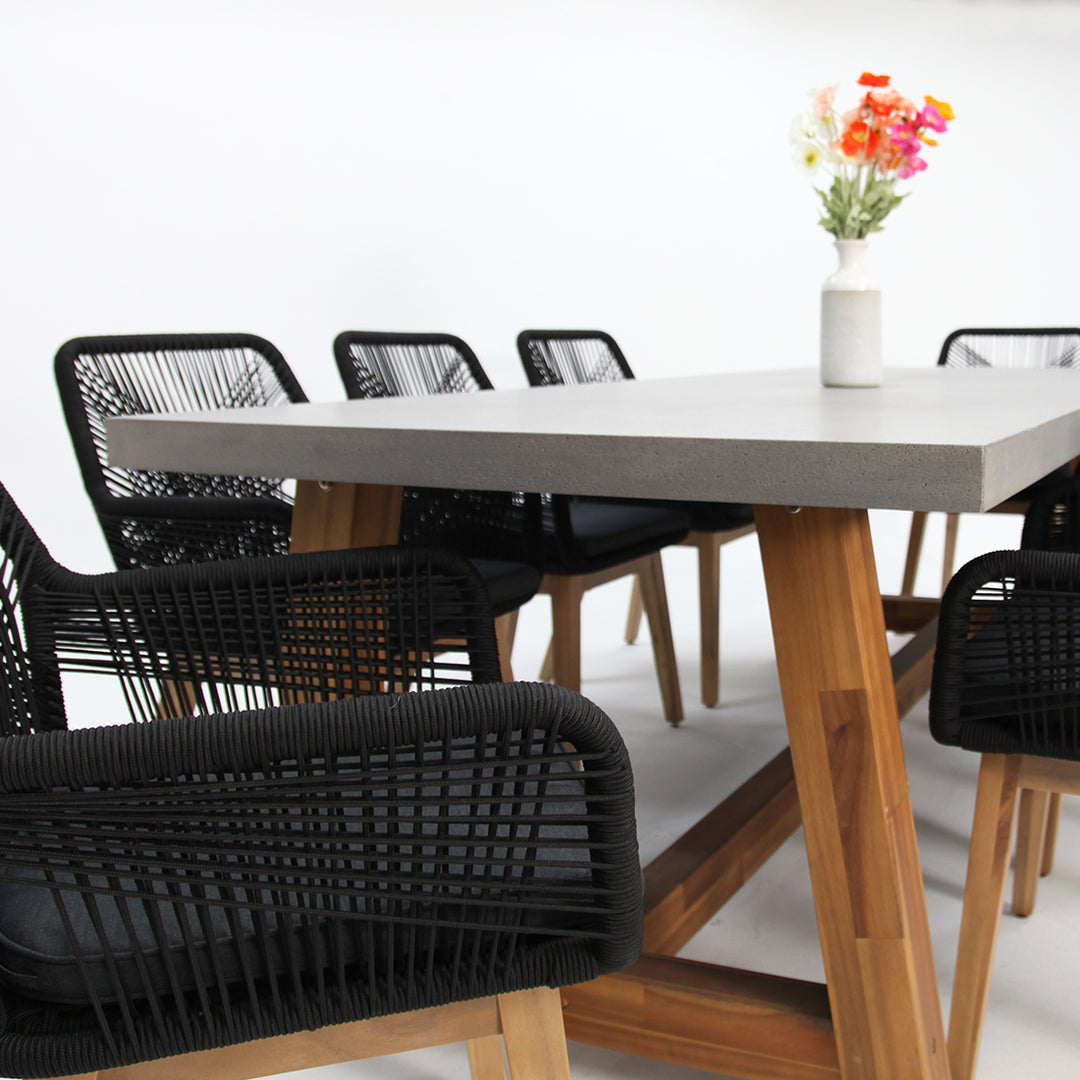 Charlotte Albenga 9pc Dining Setting - Black