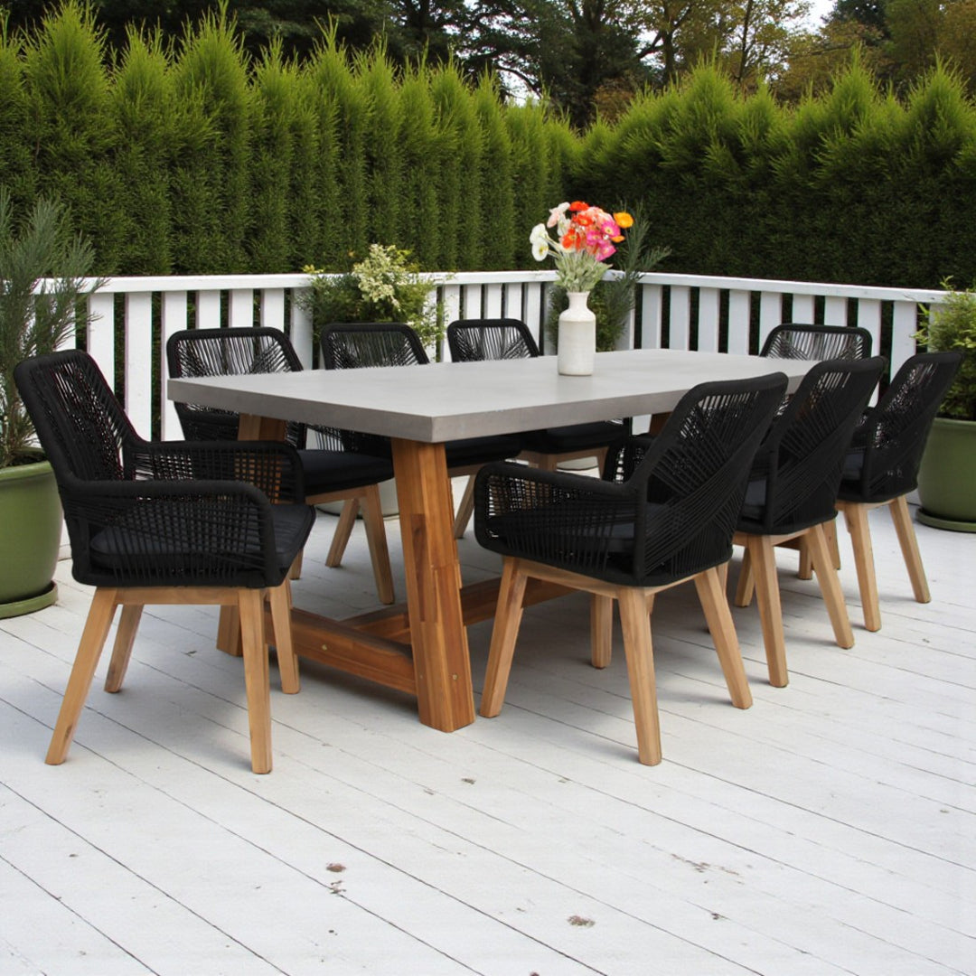 Charlotte Albenga 9pc Dining Setting - Black