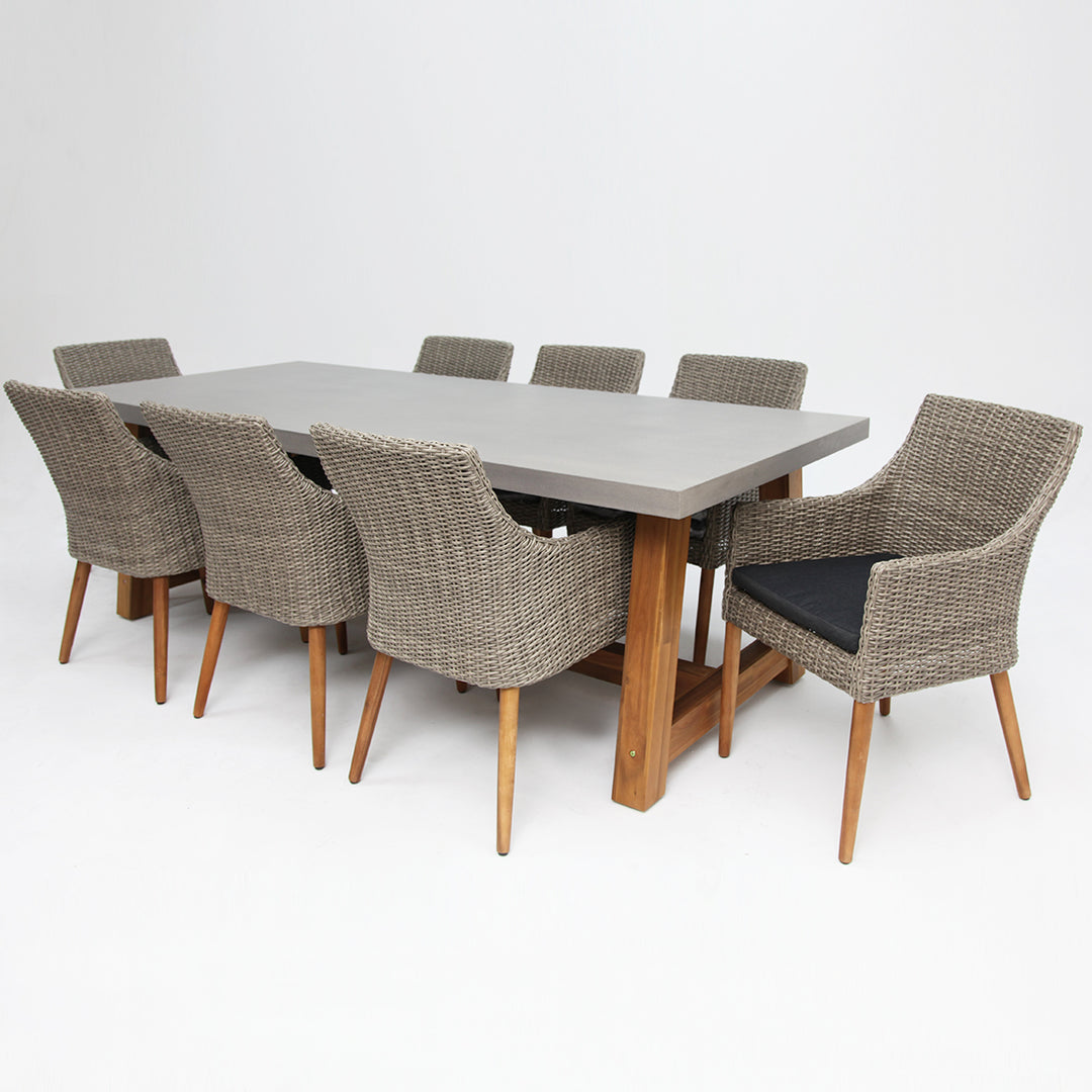 Charlotte Faro 9pc Dining Setting - Kobo Grey