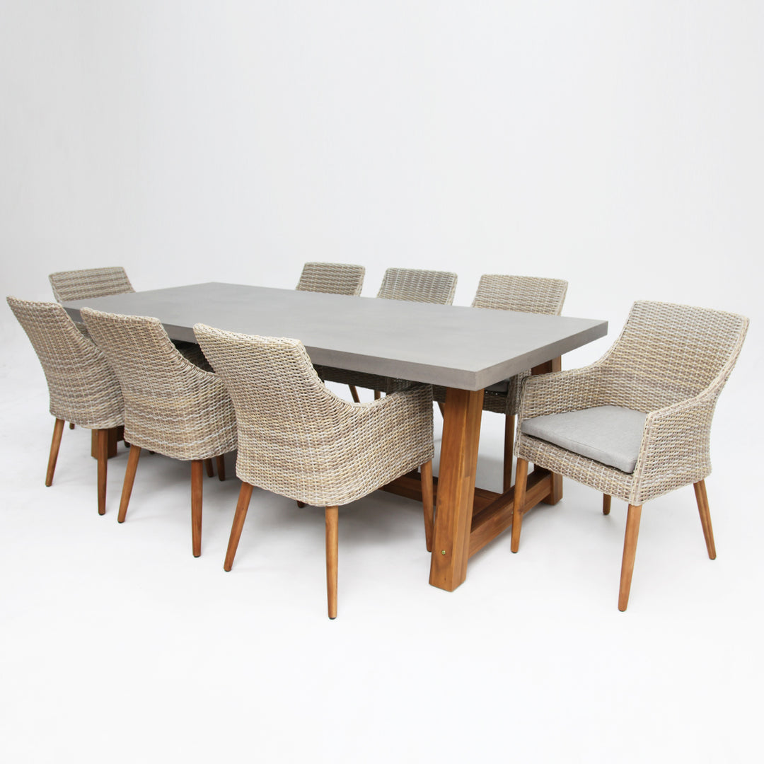Charlotte Faro 9pc Dining Setting - White Natural