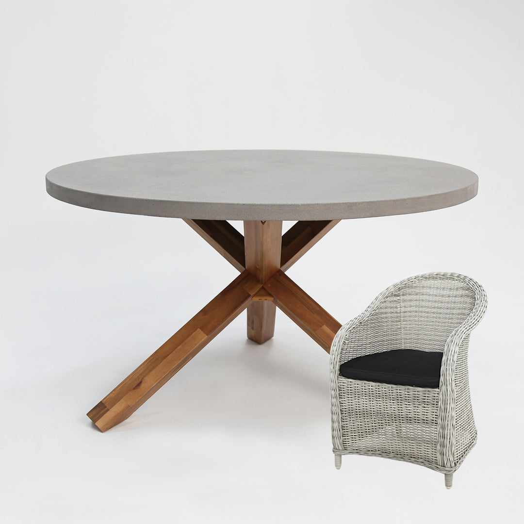Charlotte Portland 6pc Dining Setting - Grey