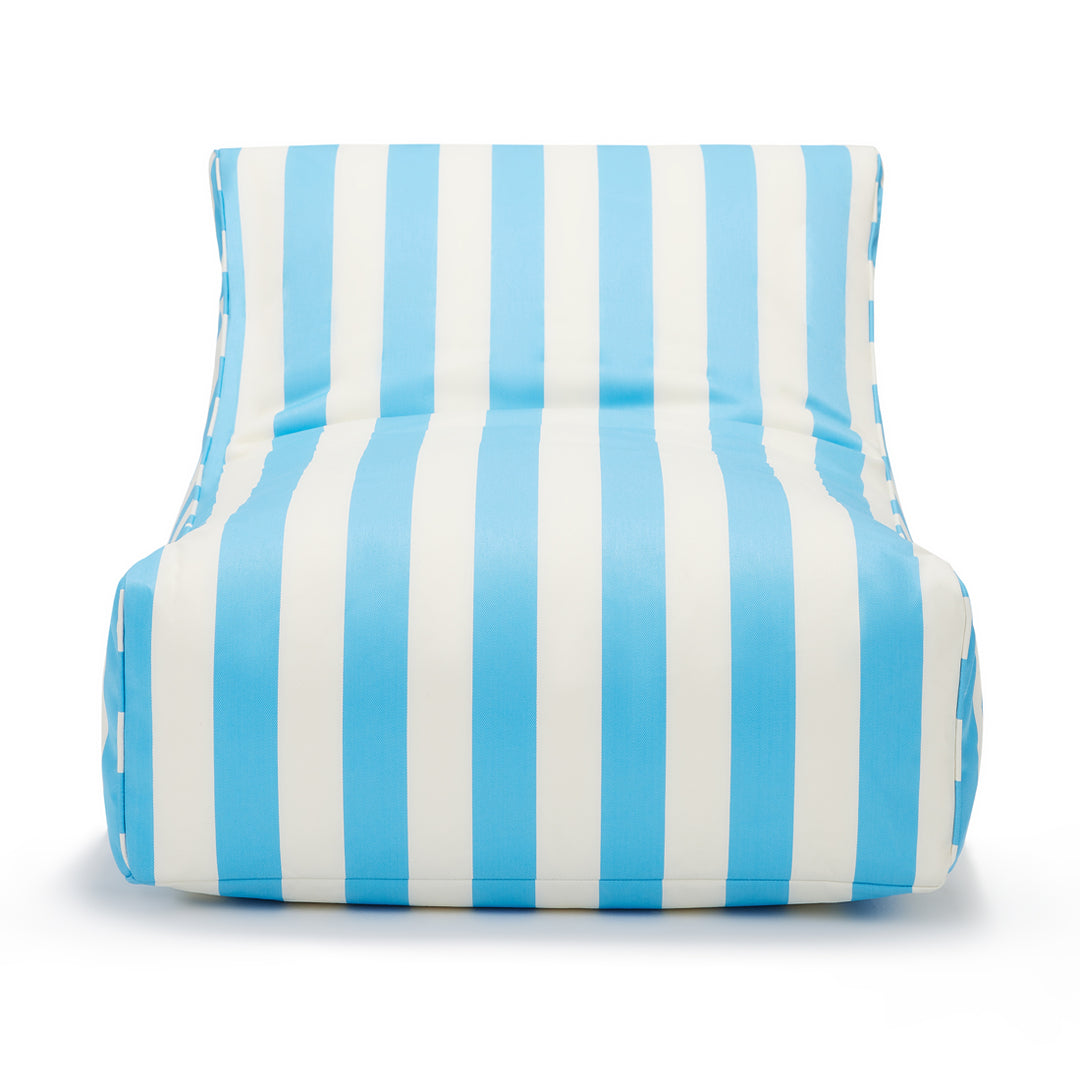 Chill Out Light Blue + White Stripe Outdoor Beanbag