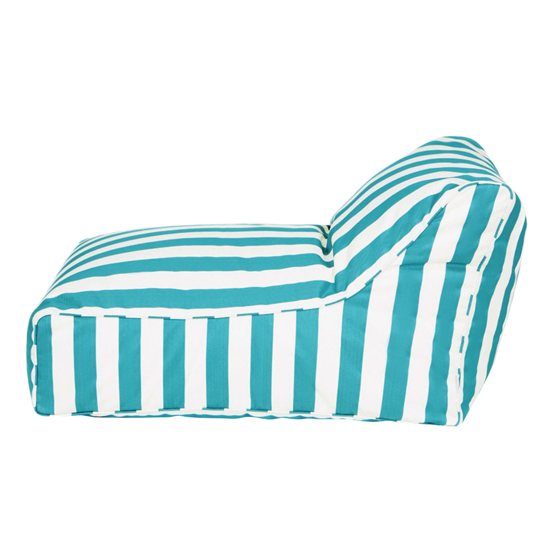 Chill Out Turquoise + White Stripe Outdoor Beanbag