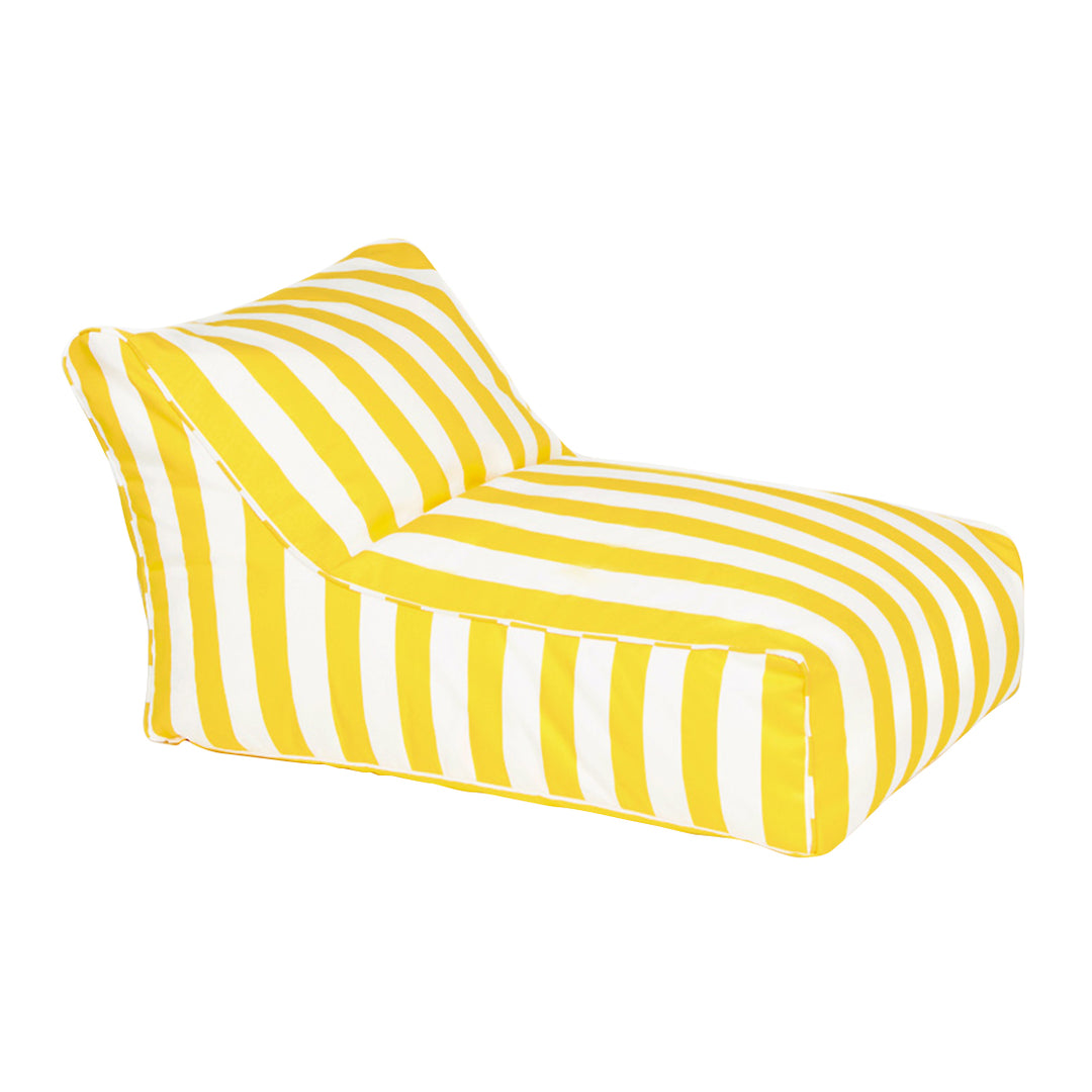 Chill Out Yellow + White Stripe Outdoor Beanbag