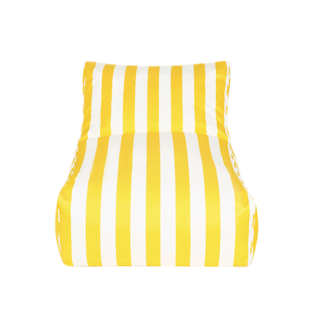 Chill Out Yellow + White Stripe Outdoor Beanbag