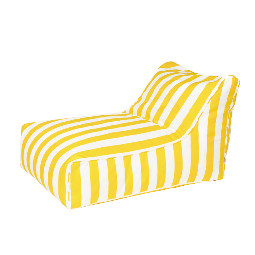 Chill Out Yellow + White Stripe Outdoor Beanbag