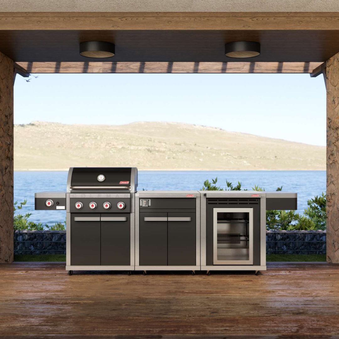 Coleman Revolution Dual Fuel with Bench and Fridge Module - Shadow Gloss