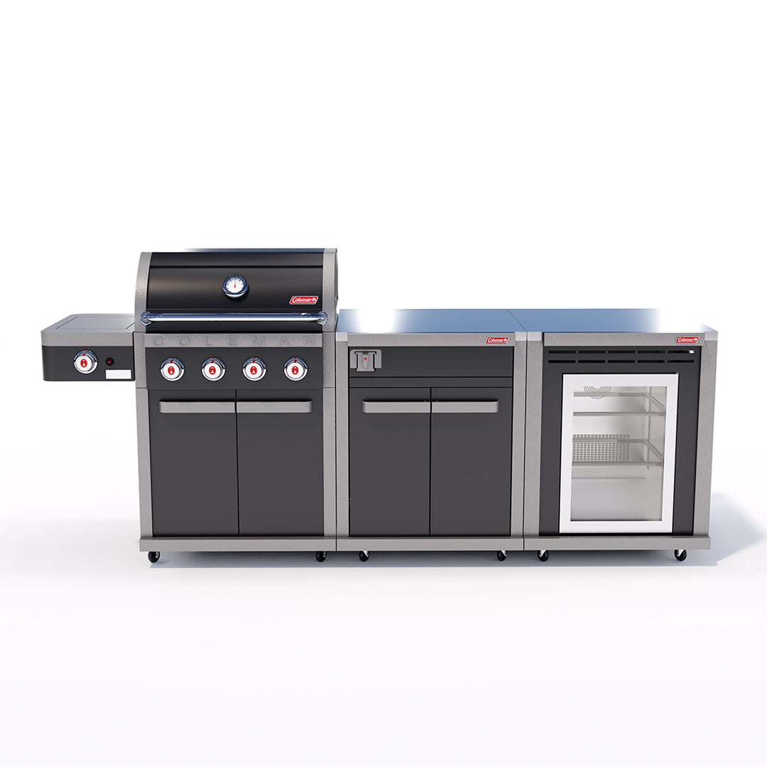Coleman Revolution Dual Fuel with Bench and Fridge Module - Shadow Gloss