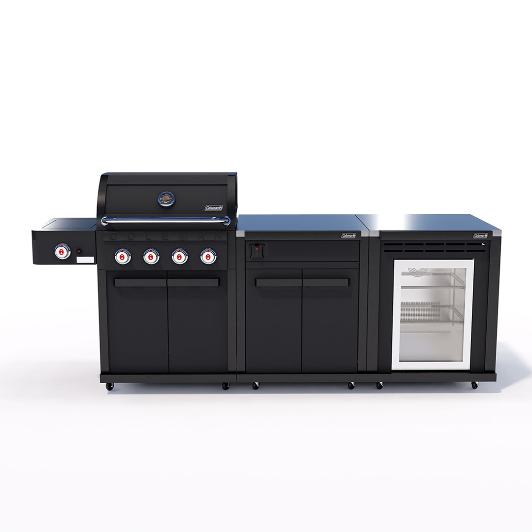 Coleman Revolution Dual Fuel with Bench and Fridge Module - Charcoal Glimmer