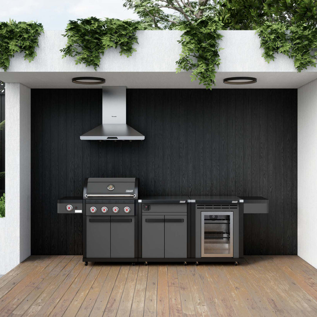 Coleman Revolution Dual Fuel with Bench and Fridge Module - Charcoal Glimmer