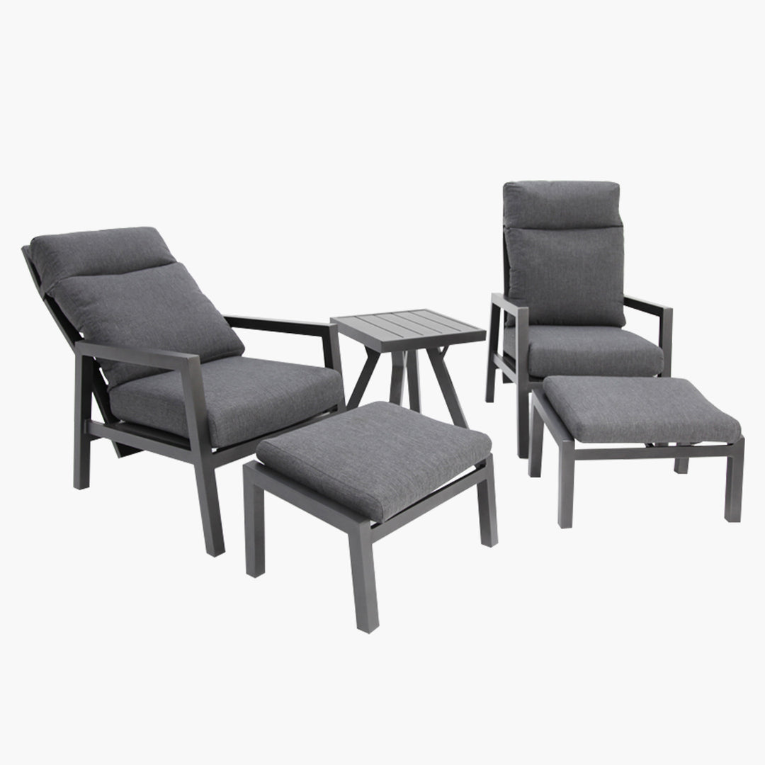 Dakota 5pc Lounge Recline Setting - Anthracite