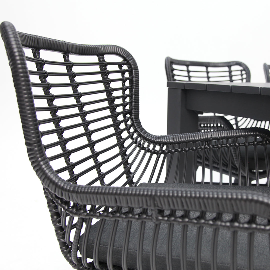 Dallas Astrid 7pc Dining Setting - Black