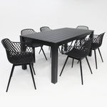 Load image into Gallery viewer, Dallas Java 7pc Dining Setting - Black
