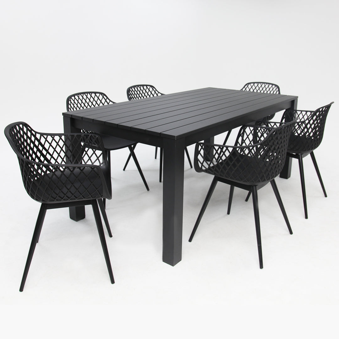 Dallas Java 7pc Dining Setting - Black