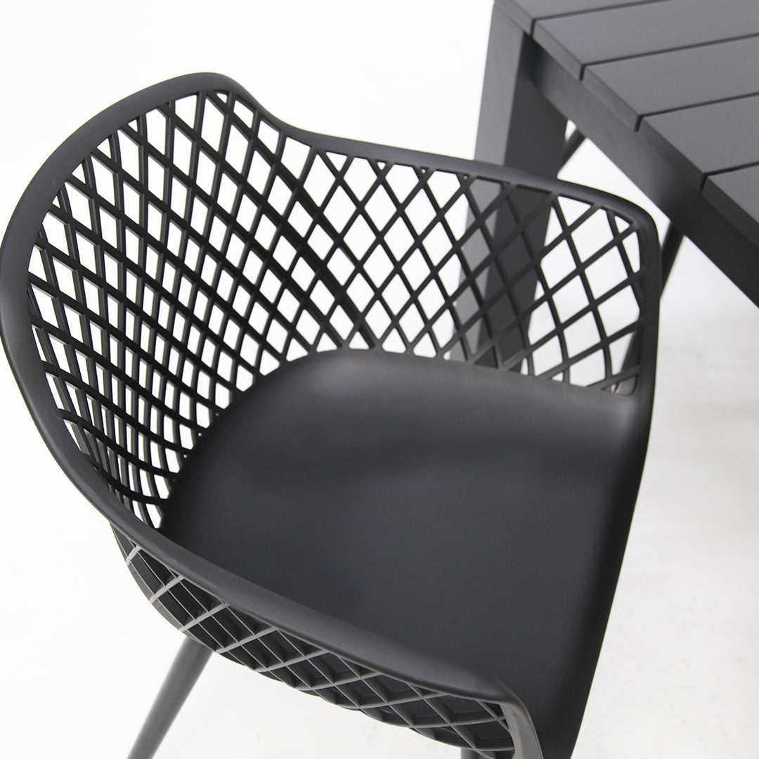 Dallas Java 7pc Dining Setting - Black