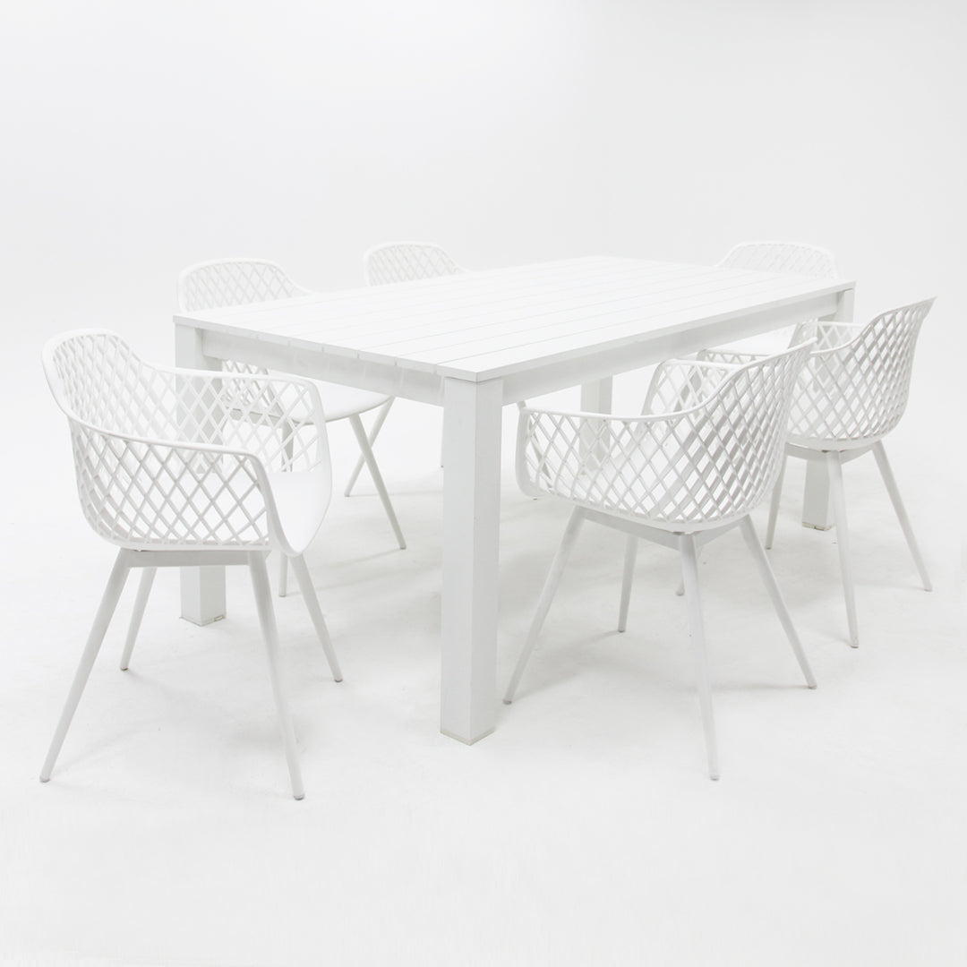 Dallas Java 7pc Dining Setting - White