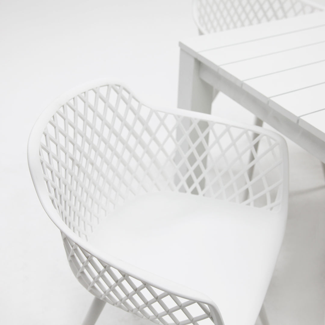 Dallas Java 9pc Dining Setting - White