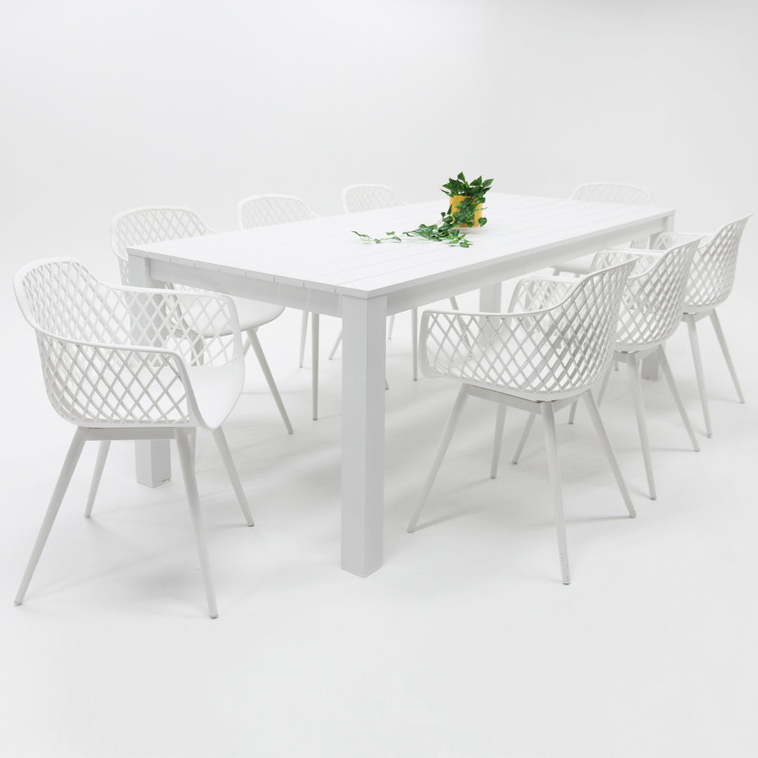 Dallas Java 9pc Dining Setting - White